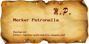 Merker Petronella névjegykártya